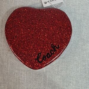 Coach Glitter Red Heart Mirror